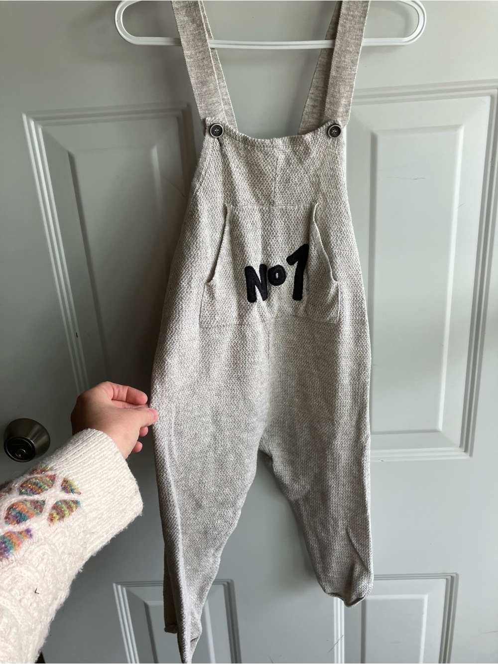 Zara knit overalls grey 3T 4T